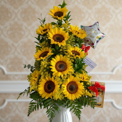 Arrangement with Halo Sunflowers