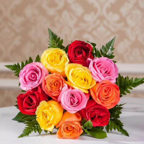 Corsage or Bouquet of Multicolored Roses
